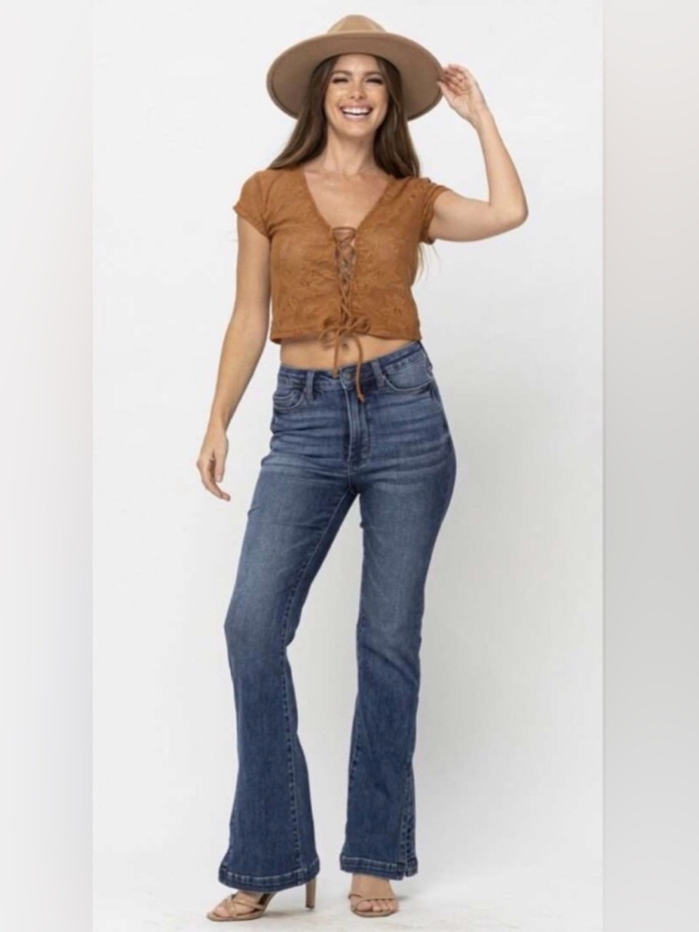 Judy Blue Tummy Control Bootcut Side Slit Jeans Sz 7/28 PLEASE READ